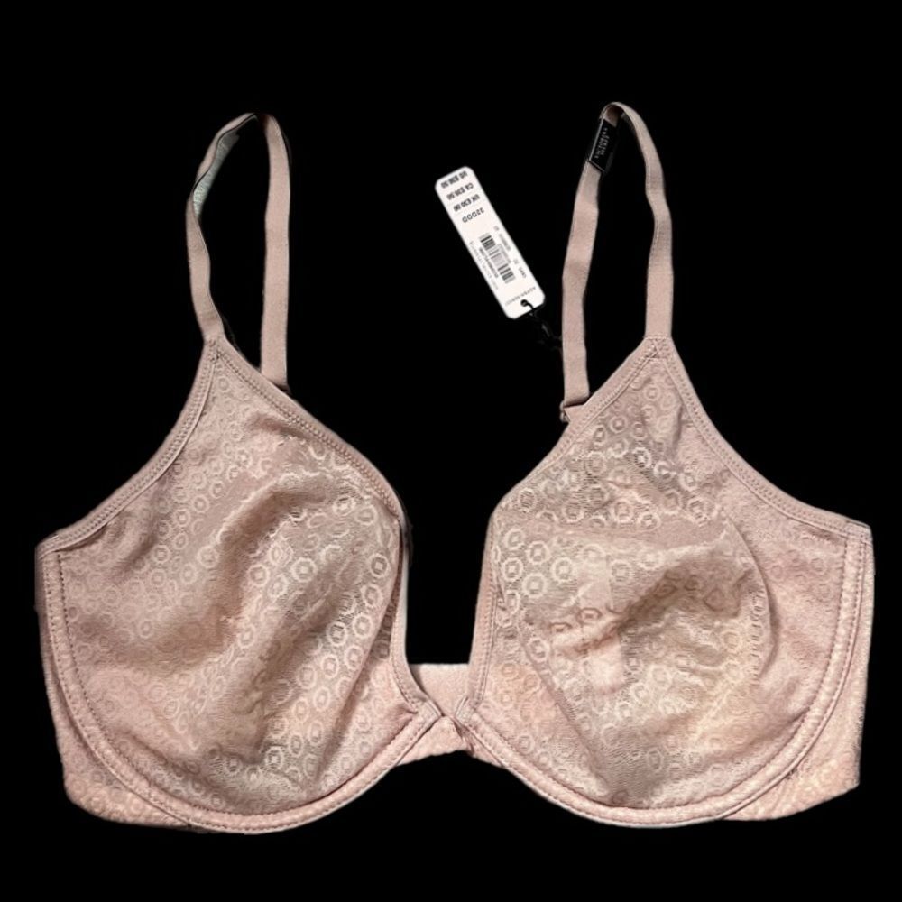 Victoria’s Secret Body Unlined Plunge Sexy Sheer Mesh Bra Tan 32DDD